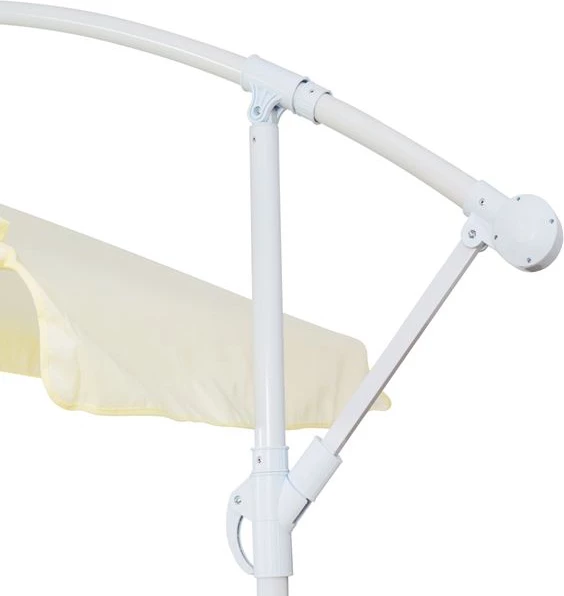 Ombrellë e varur D300x237cm. Rrumbullake me 4 këmbë në bazë FH6008