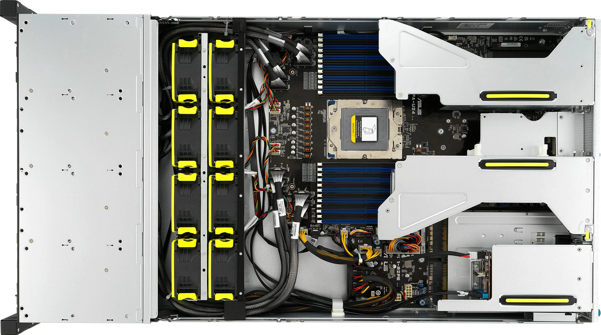Server barebone ASUS RS521A-E12-RS24U, Socket SP5, 2U Rack, AMD EPYC 9004, DDR5 deri 3TB, 26x 2.5" hot-swap, zi/argjendtë