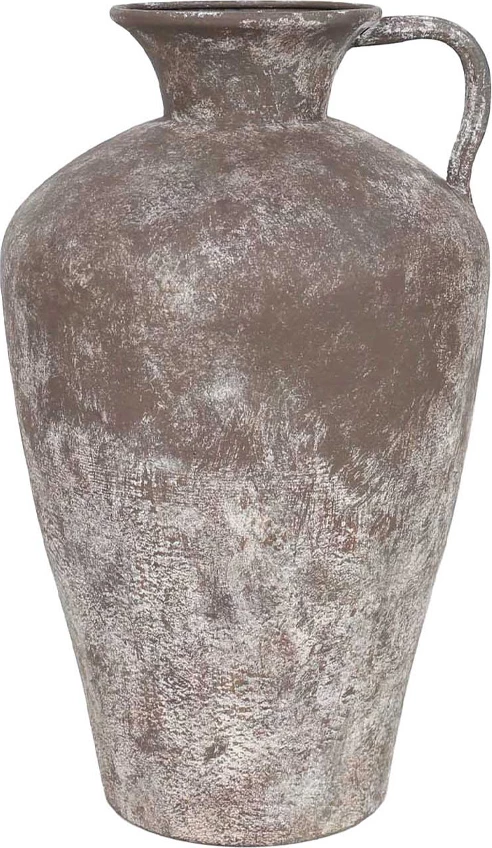 Vazo Diros metalike, ngjyrë kafe-bardhë, 25x25x42cm