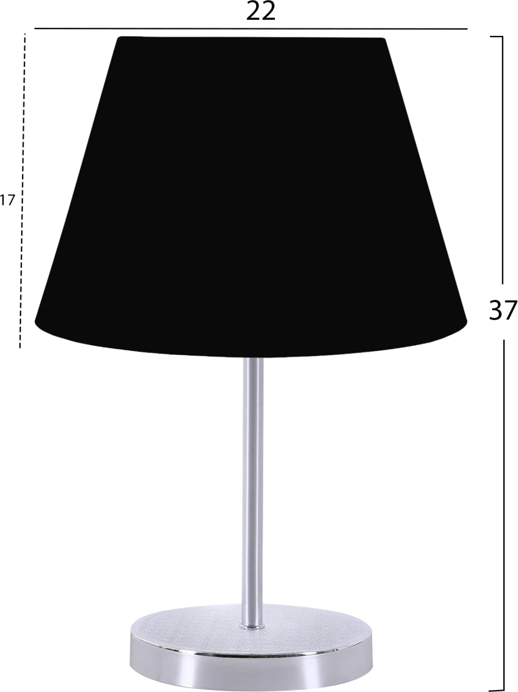 Llambë tavoline moderne, ngjyrë e zezë dhe argjendi, FH7599.01