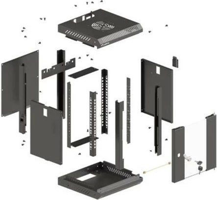 Kasë rrjeti Lanberg WF11-3309-10B, 9U, 10", montim në mur, e zezë