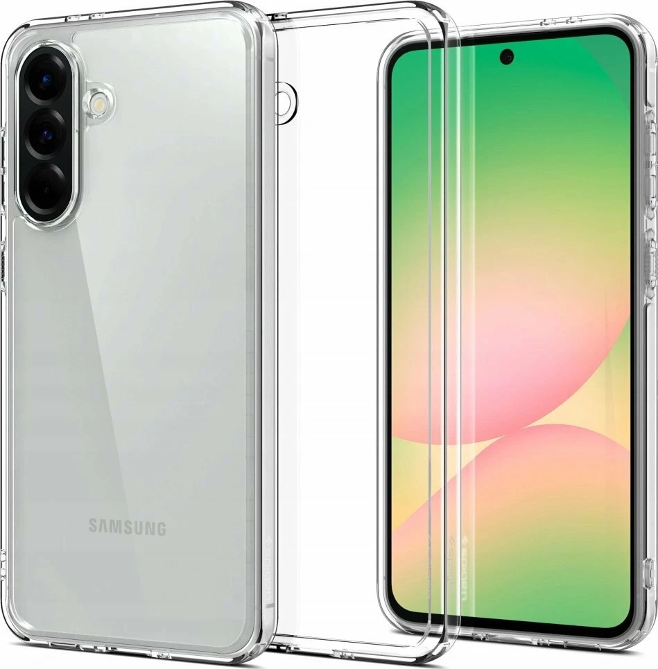 Mbështjellës Spigen Ultra Hybrid për Samsung Galaxy A56 5G, TPU+PC, me xham të kalitur 9H 0.3 mm, transparent, set 2-në-1