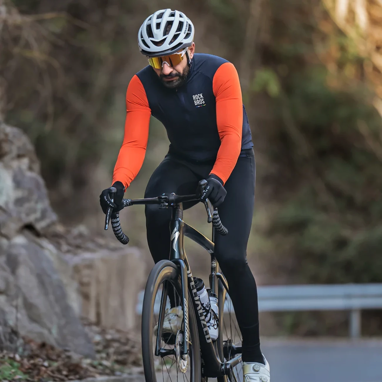 Helmet biçiklete Rockbros HC-58WG-L, 58-61 cm, PC+EPS, bardhë-hiri