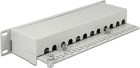 Patch panel DeLOCK 43299, 12x RJ-45 CAT6, 10" rack 1U, gri