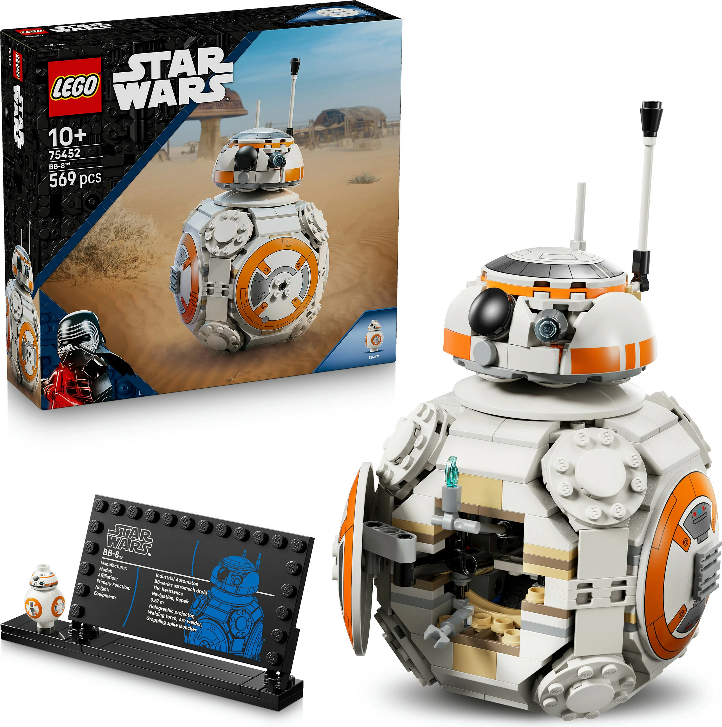 Set ndërtimi LEGO Star Wars BB-8 Astromech Droid 75452, 569 copa, 10+ vjeç, multikolor