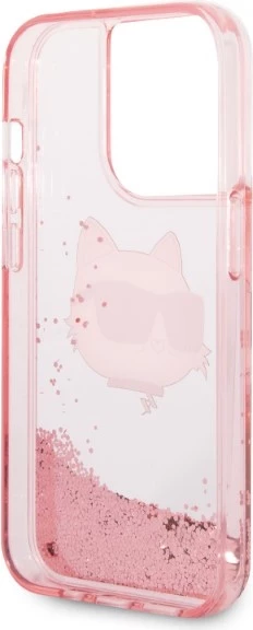Mbështjellës Karl Lagerfeld KLHCP14XLNCHCP për iPhone 14 Pro Max 6.7", Glitter Choupette, rozë