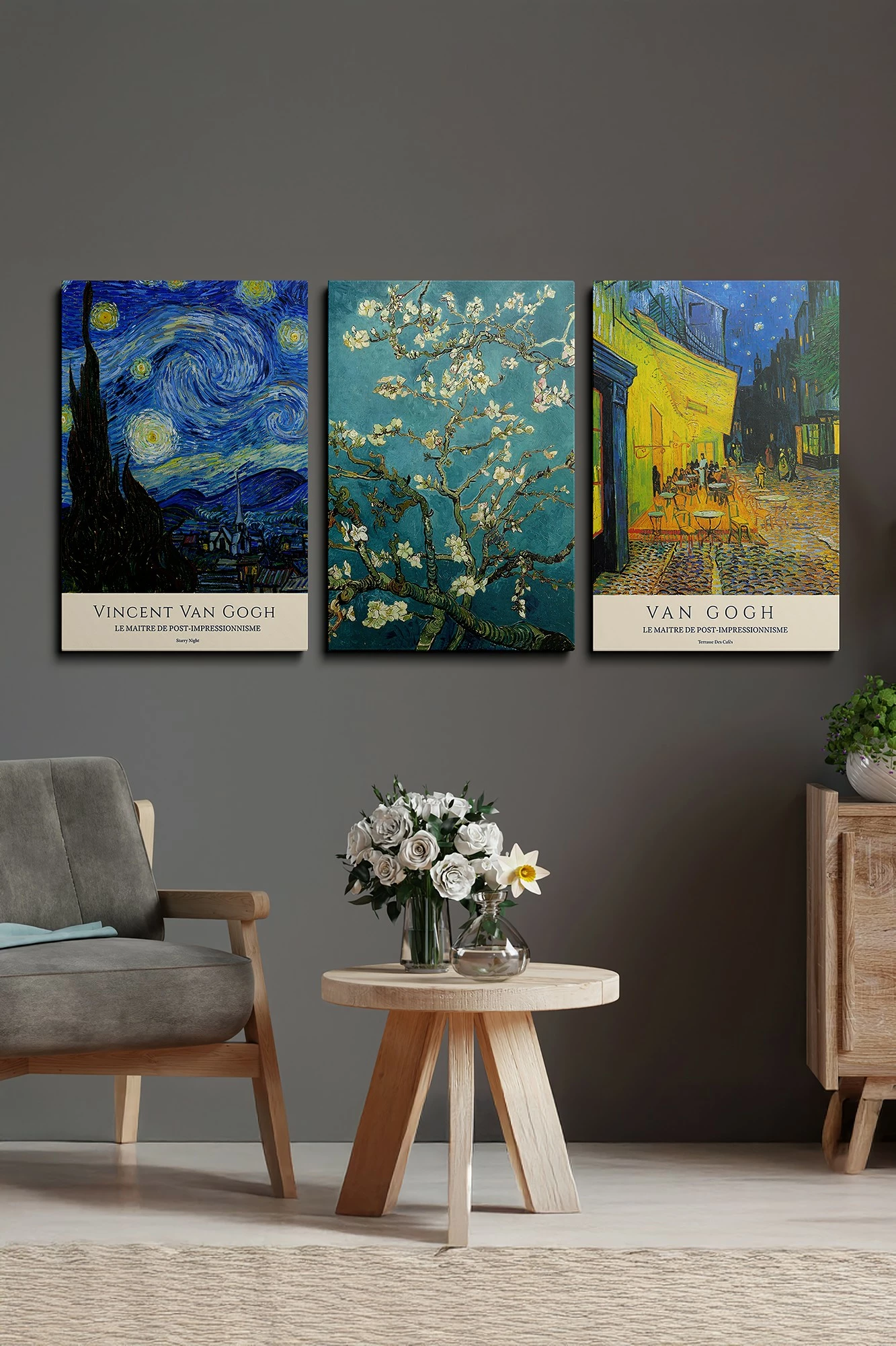 Set pikturash dekorative në kanavacë (3 copë), Wallity, Ersycnvs11, 50x70cm