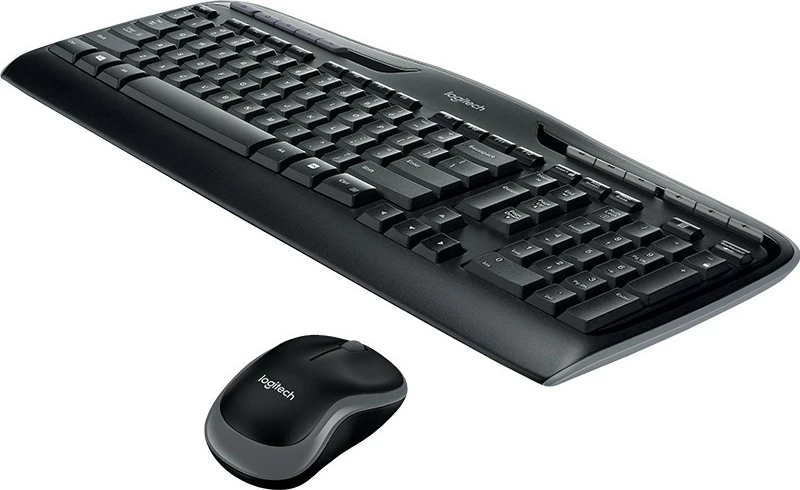 Kombo wireless Logitech MK330, Full-size (100%), USB, QWERTY, Maus i përfshirë, e zezë