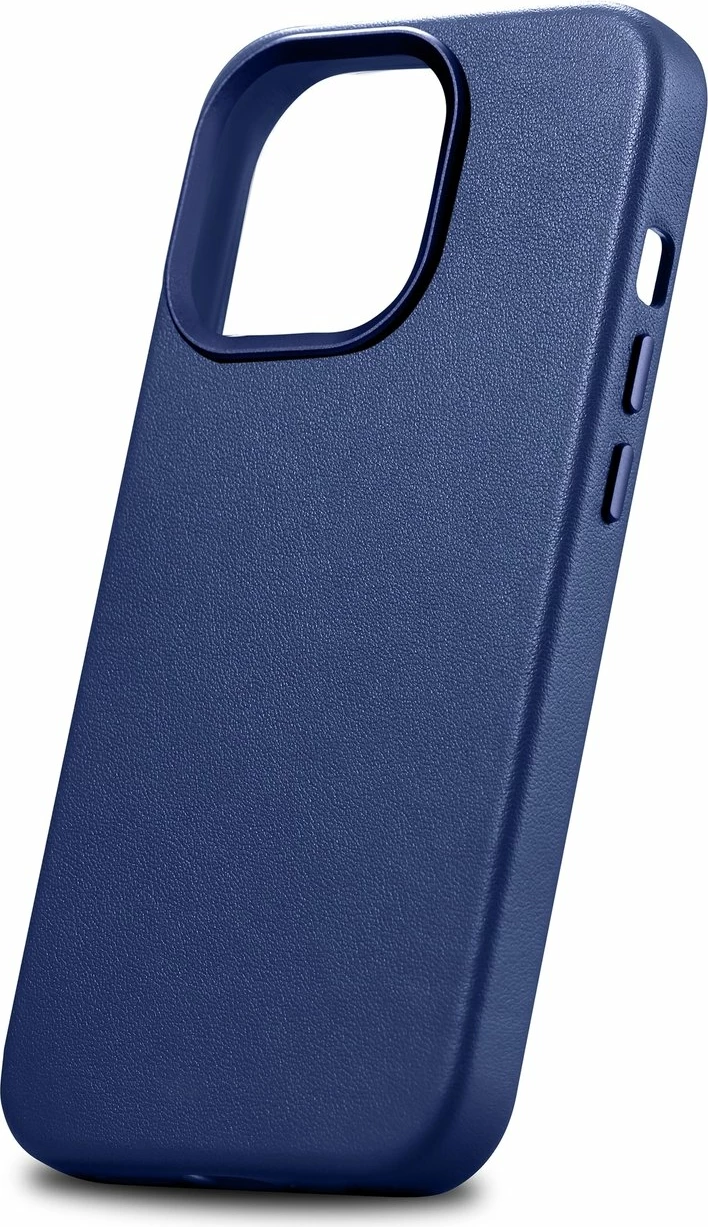 Mbështjellës iCarer për iPhone 14 Pro Max, lëkurë natyrale, MagSafe, kaltër