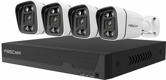 Set kamerash sigurie Foscam FN9108E-B4-2T, 4 kamera, regjistrues, 2TB, e bardhë