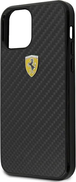 Mbështjellës Ferrari On Track Real Carbon për iPhone 12 mini, 5.4", i zi, hardcase