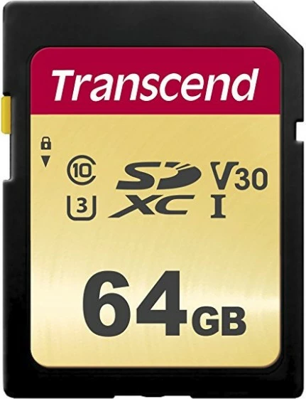 Kartelë memorie Transcend SDXC 500S 64GB, Class 10, UHS-I, V30, e zezë
