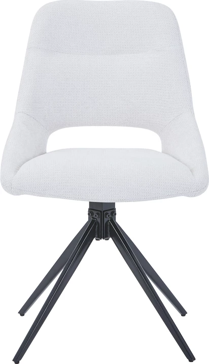 Karrige rrotulluese Luciano I, ngjyrë bezhë, këmbë metalike të zeza, 52.5x54x85cm