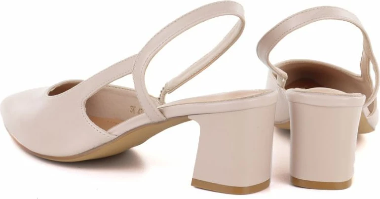 Këpucë me takë të trashë Sergio Leone SK472, bezhë