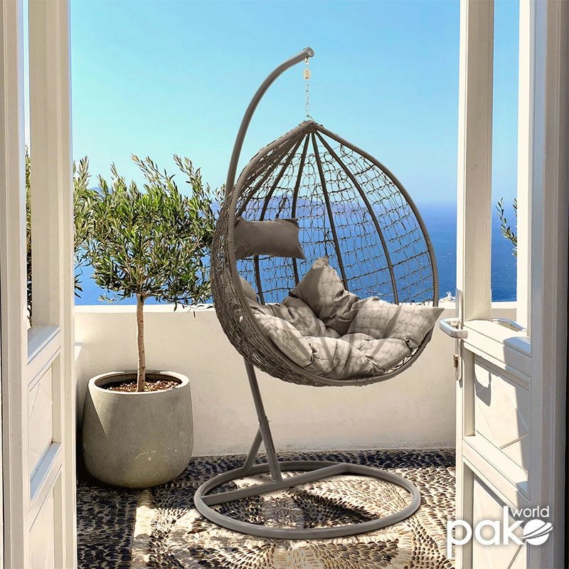 Karrige varëse për kopsht, ngjyrë gri, 106x103x200 cm