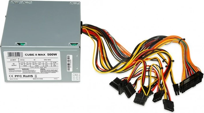 Kasë furnizimi iBOX CUBE II, 500 W, 12 cm fan, ATX, Gri