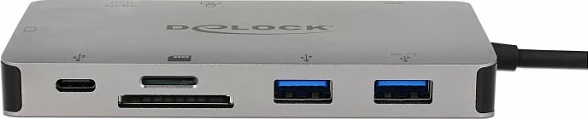 Docking station DeLOCK 87735, USB-C 3.2 Gen 1, HDMI/VGA, 2x USB-A, SD/SDHC/SDXC, USB PD deri 100W, gri