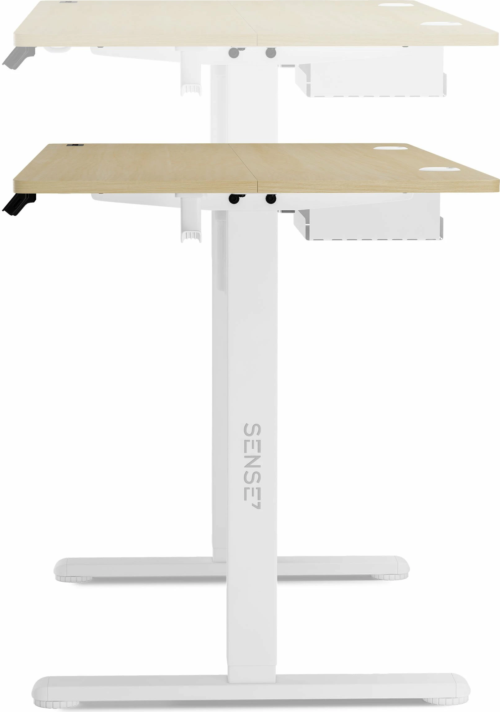 Tavolinë elektrike SENSE7 NOJO 120x60 cm, pishë/e bardhë