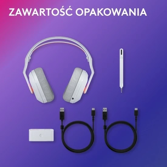 Kufje Logitech A20 X, wireless, Bluetooth, USB-C, të bardha