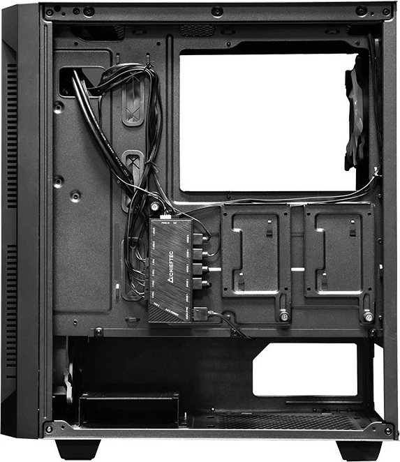 Kasë Chieftec Hunter GS-01B-OP, midi tower, xham i temperuar, RGB, e zezë