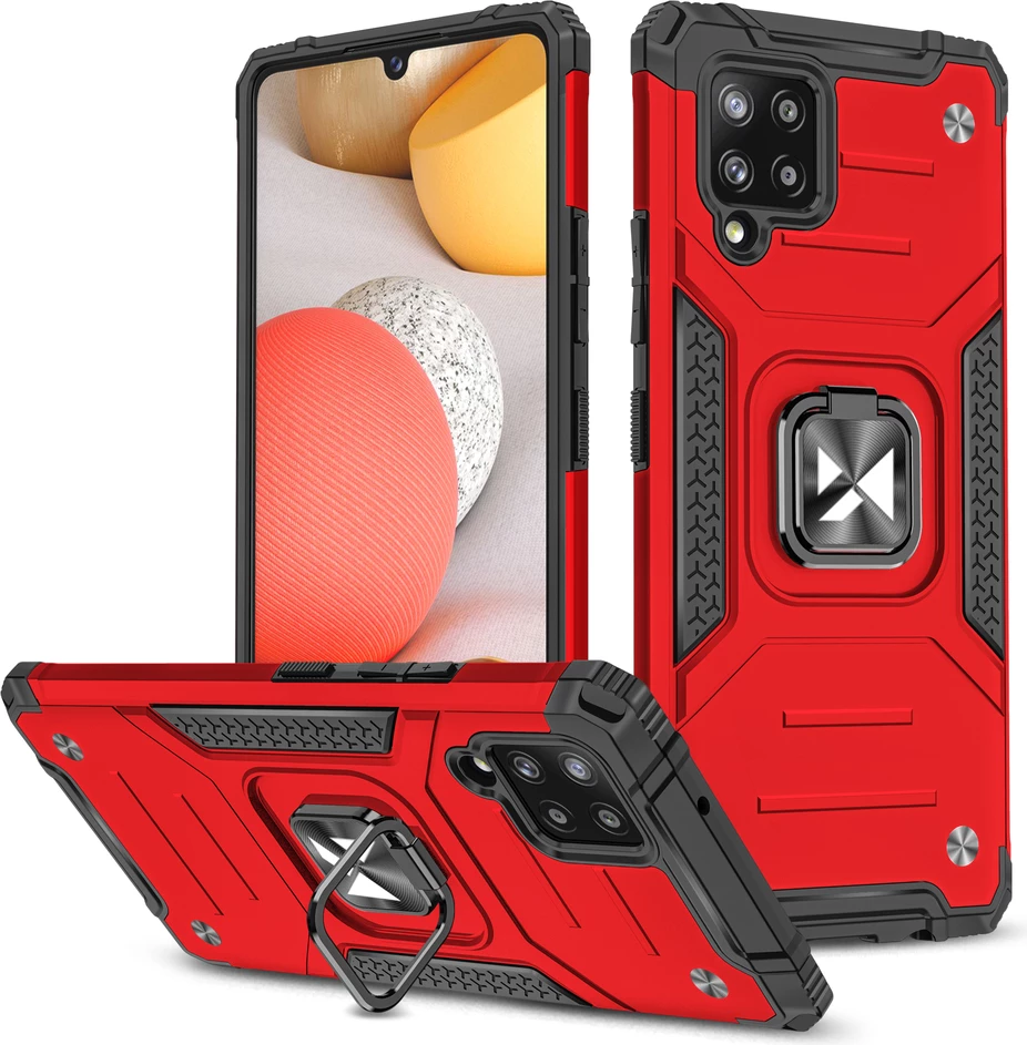 Mbështjellës Wozinsky Ring Armor me këmbalec dhe unazë, për Samsung Galaxy A42 5G, Kuq