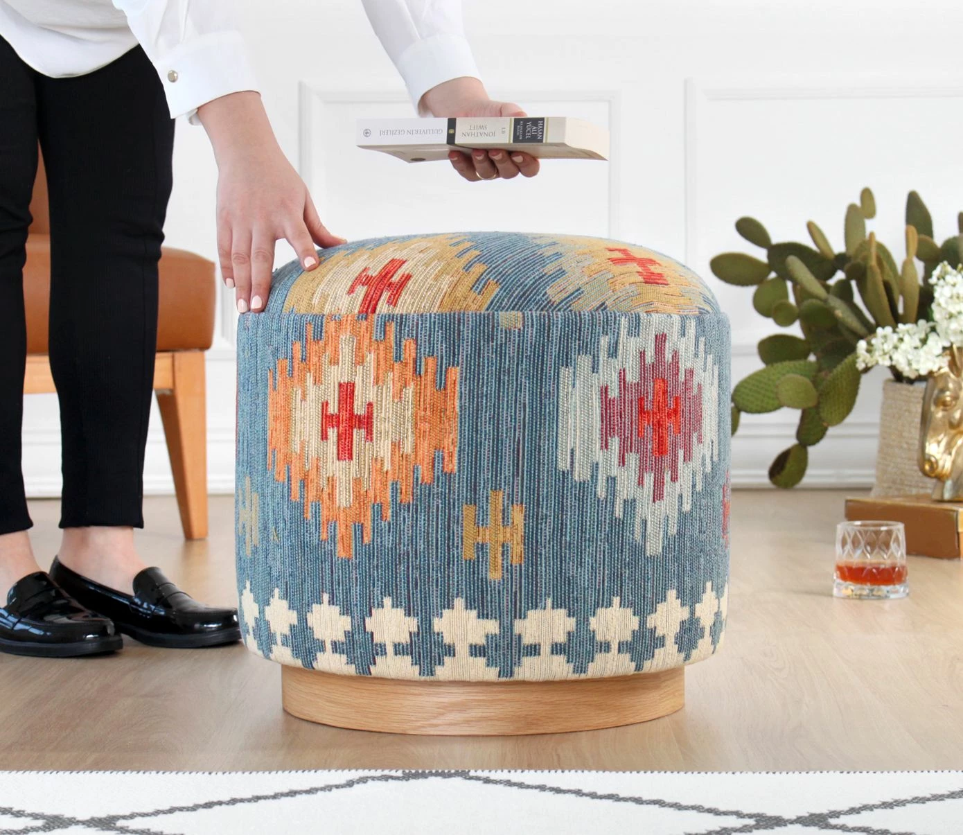 Puf Atelier del Sofa, ngjyrë kaltër, Ferruz