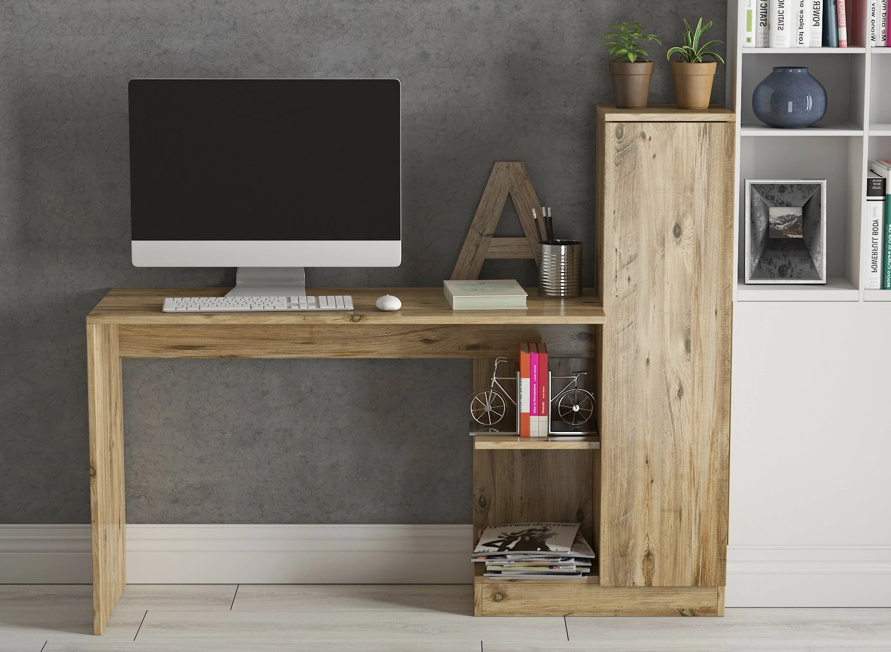 Tavolinë pune për studime, ngjyrë Atlantic Pine, Skye Decor, Matilda