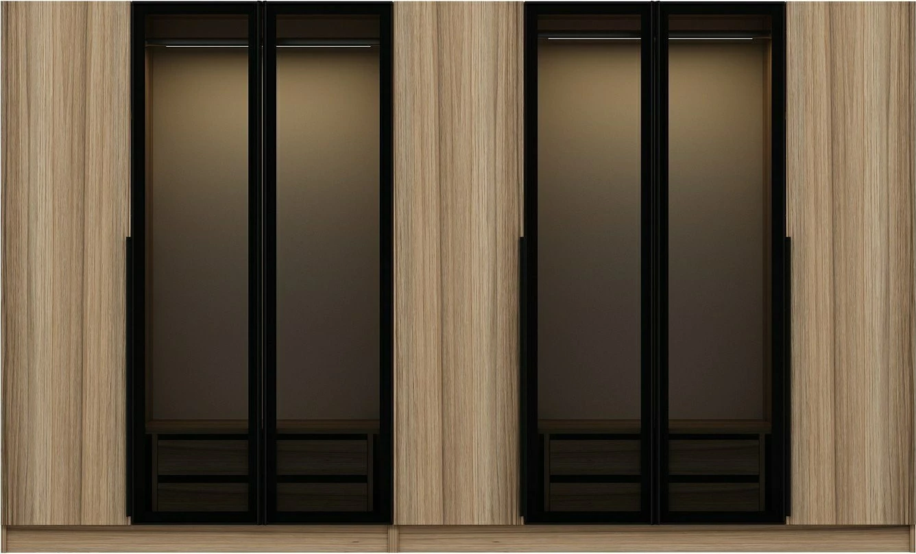 Dollap garderobe Skye Decor, ngjyrë fume dhe lis, Kale Plus - 7823