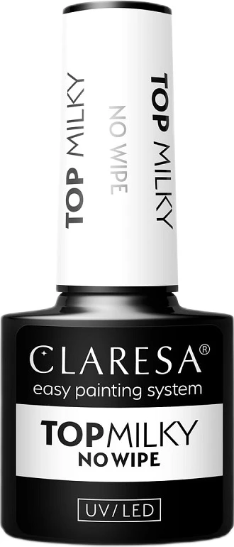 Top coat për thonj Claresa Milky No Wipe Milky Top Hybrid për femra 5g