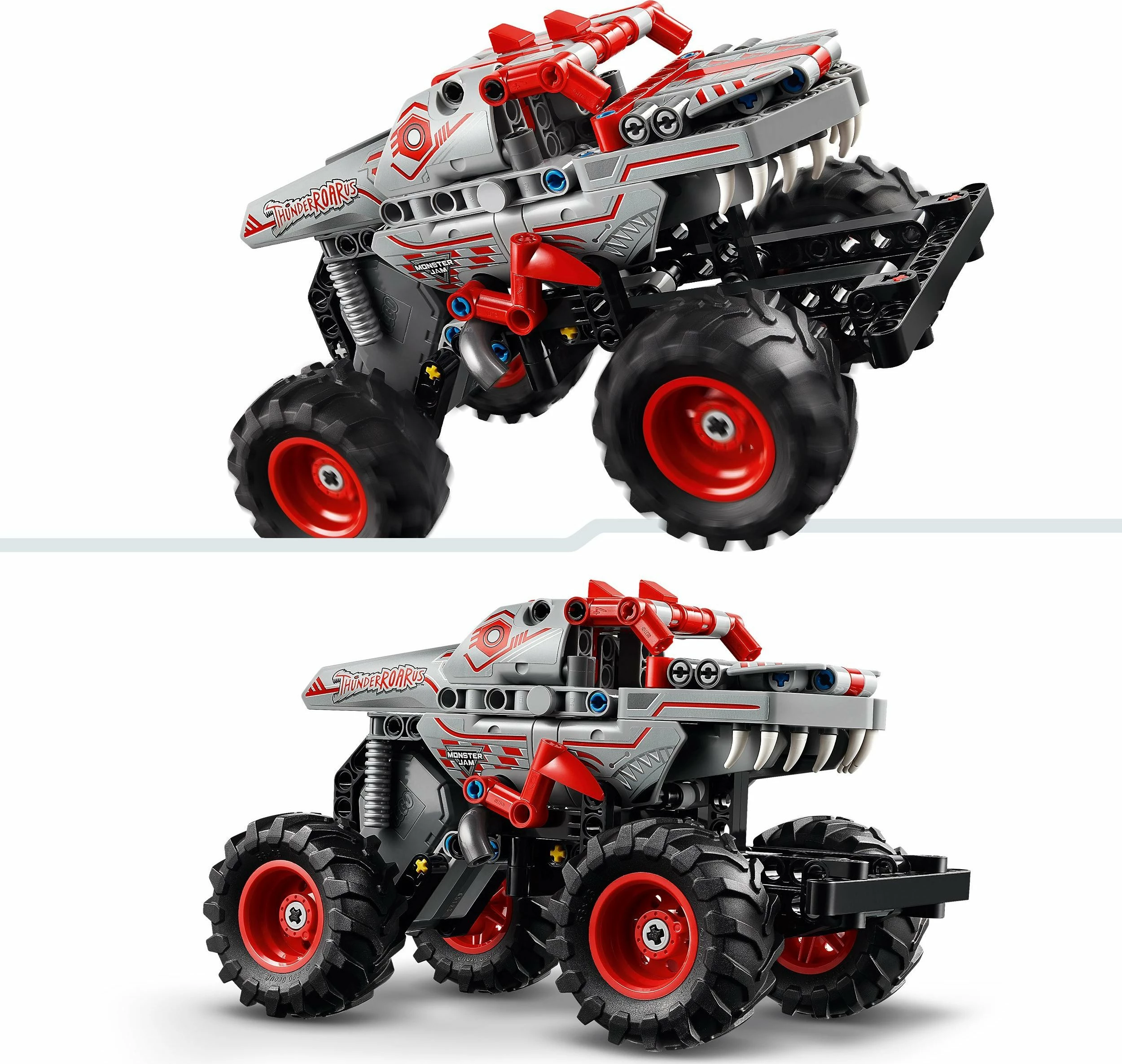 Set ndërtimi LEGO Technic Monster Jam ThunderROARus 42200, 232 copë, Pull-Back, gri/kuqe