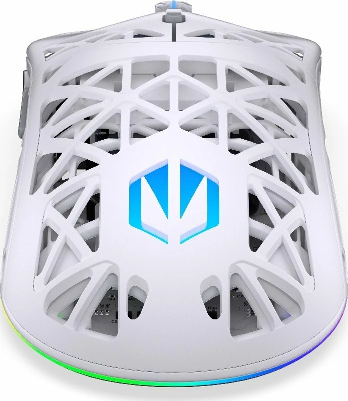 Maus gaming Endorfy LIV Plus Wireless EY6A017, PAW3395, 26000 DPI, RGB, tri-mode, dock karikimi, i bardhë