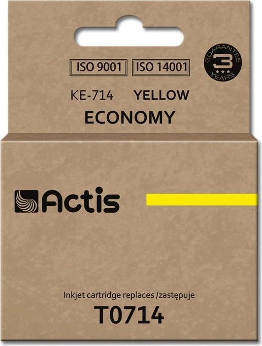Ngjyrë zëvendësuese Actis KE-714 për printer Epson T0714/T0894/T1004, 13.5ml, e verdhë