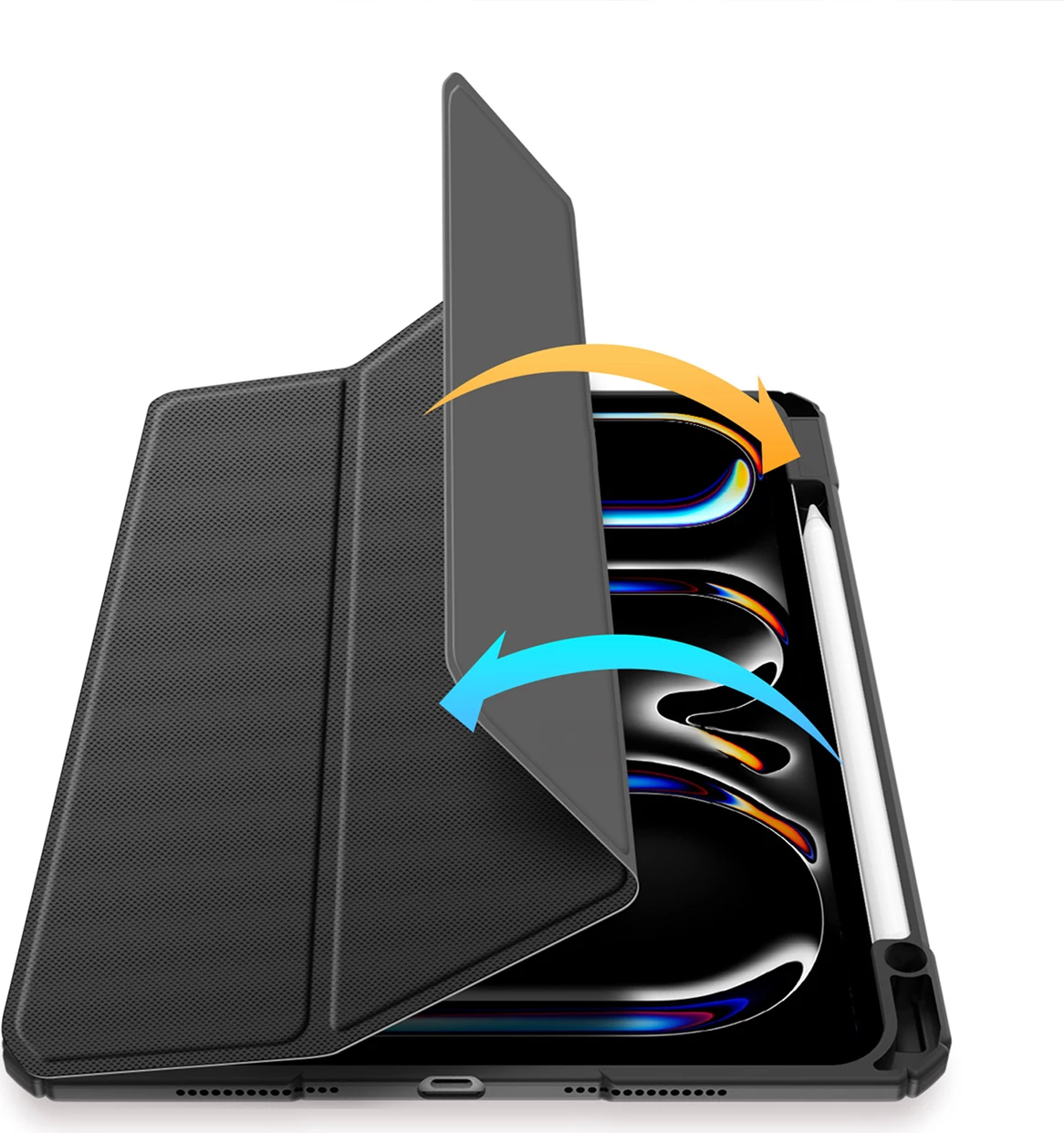 Mbështjellës Dux Ducis Toby për iPad Pro 11" (2024), me qëndrim, i zi