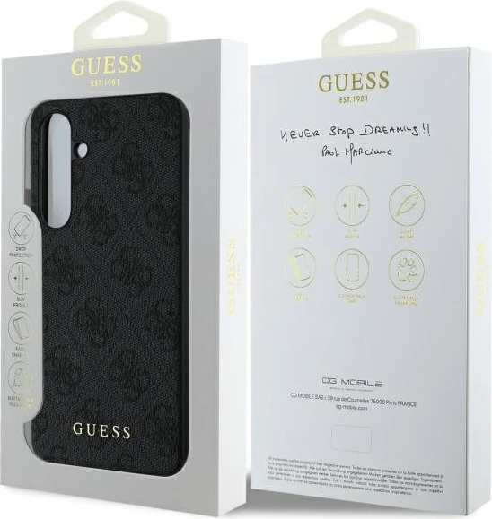Mbështjellës Guess 4G Metal Gold Logo për Samsung Galaxy S24 FE S721, Gri