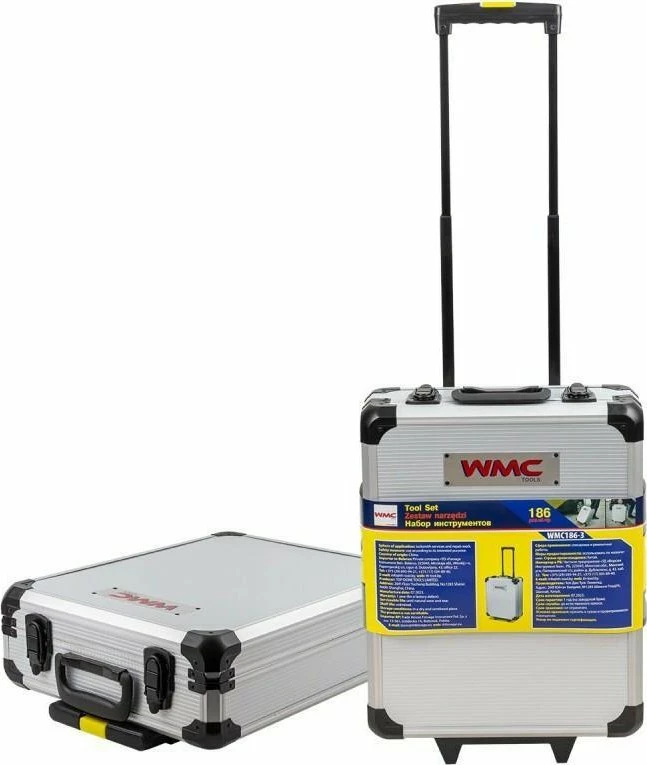 Set veglash WMC WMC-186-3 186 copë, zi/verdhe, në valixhe