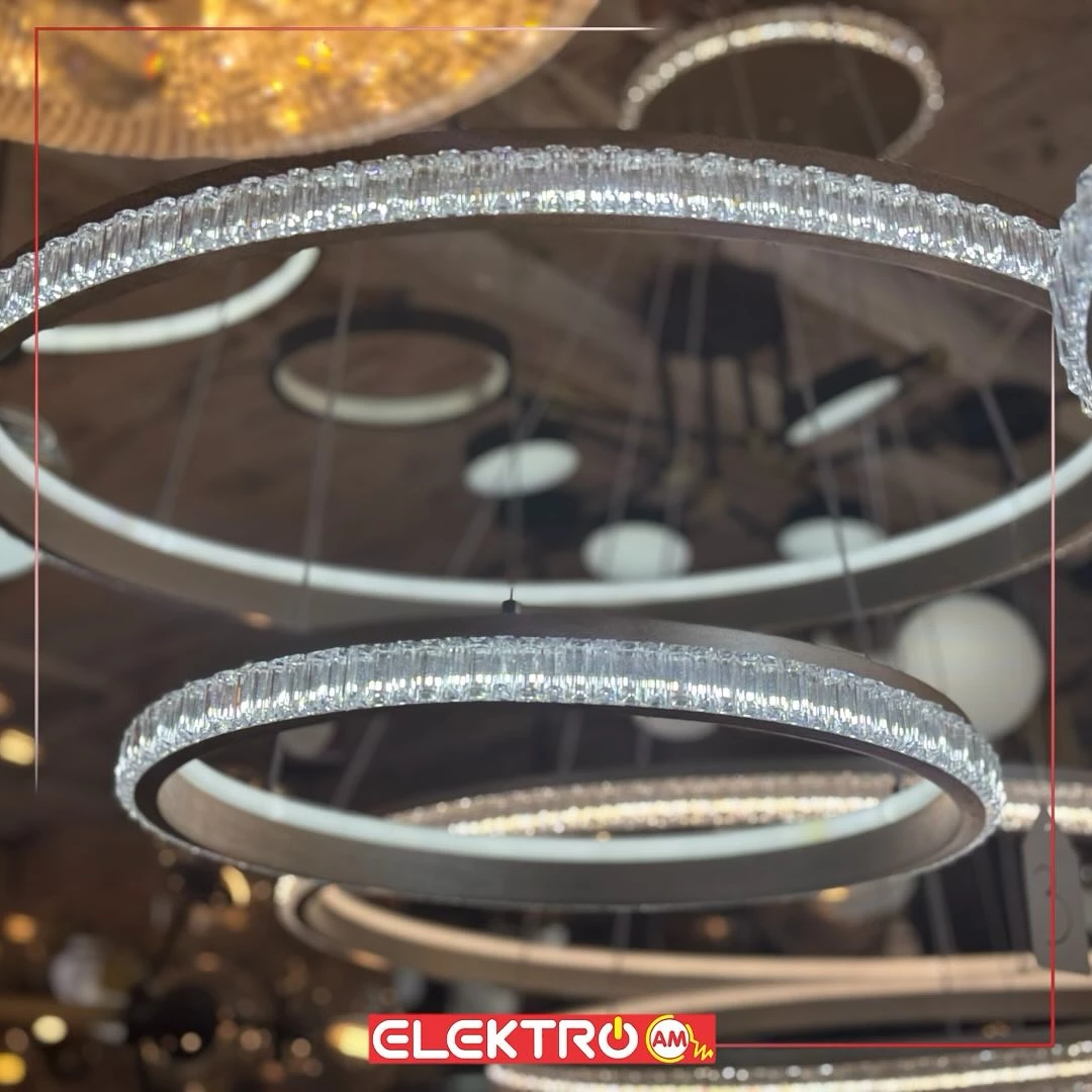 Abazhur LED i varur me kristale 11085-4+6 GR