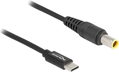 Kabllo karikimi laptop DeLOCK USB-C në IBM 7.9 x 5.5 mm, 1.5 m, 20V/3A, e zezë