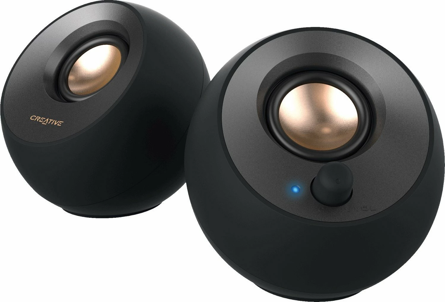 Altoparlantë për kompjuter Creative Pebble V2 (51MF1695AA000) 16W RMS 2.0 USB-C/3.5mm të zeza