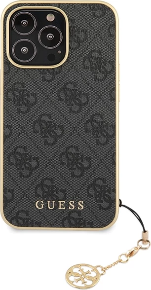 Mbështjellës Guess 4G Charms për iPhone 14 Pro Max, Gri me varëse