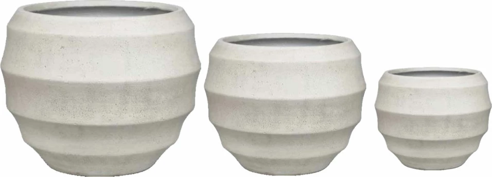 Set vazo FLORRA, 3 copë, e bardhë, 54.3x54.3x47.5cm, MgO