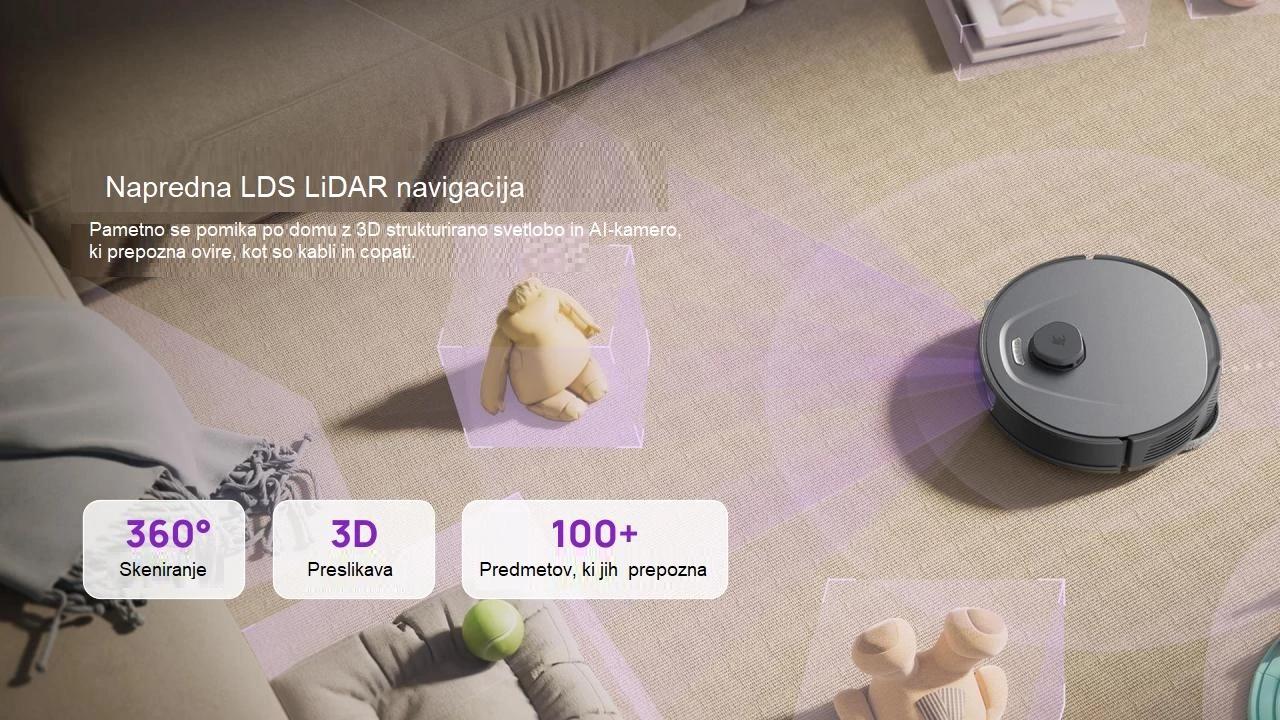 Robot fshesë me korrent 3i P10 Ultra 18000 Pa me stacion smart, e zezë