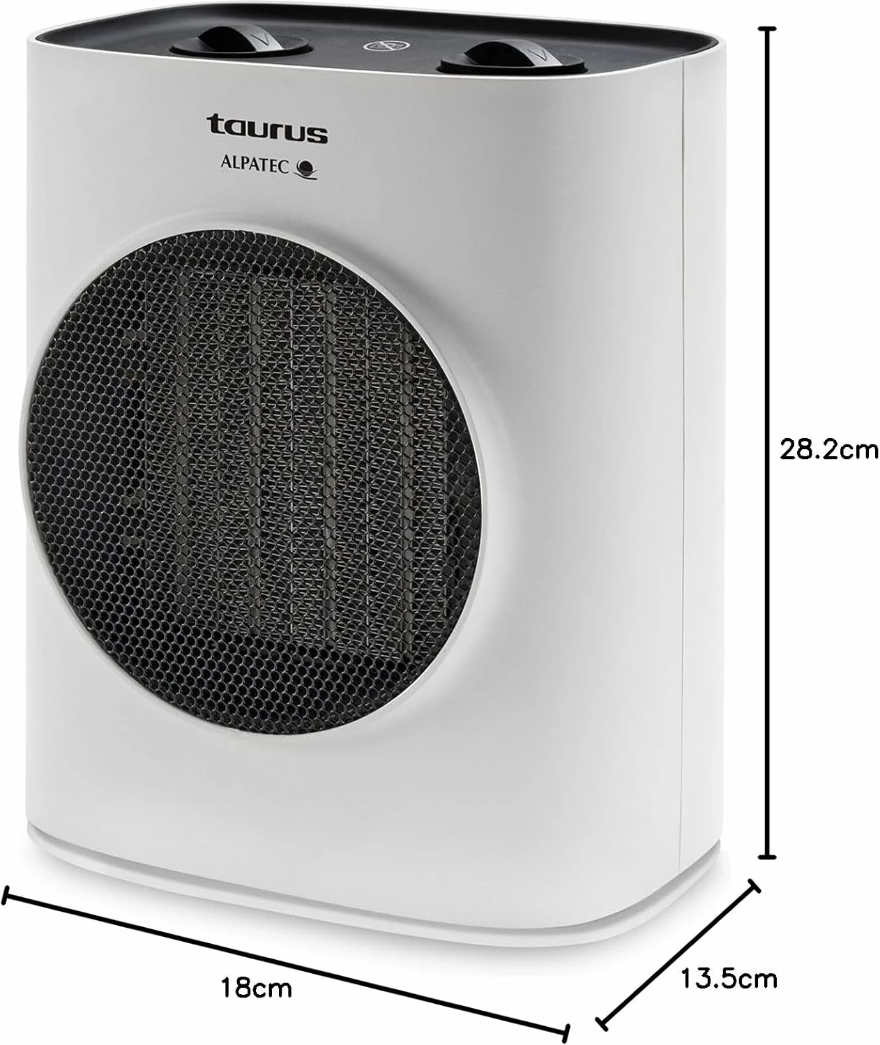 Ngrohës qeramik Taurus FH1500 1500W, PTC, oscilues, i bardhë/zi 4