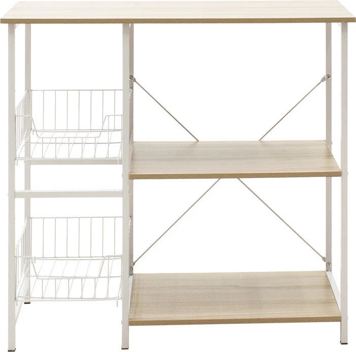 Raft dyshemeje Noon me MDF, ngjyrë bardhë-natyrale, 80x34x75cm