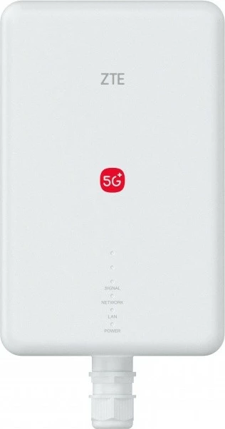 Router ZTE G51F 5G ODU MC7510, Wi‑Fi 7 dy-band, 4x4 MIMO, 1x Gigabit LAN, adapter PoE 2.5G, 13 dBi, IP65, e bardhë