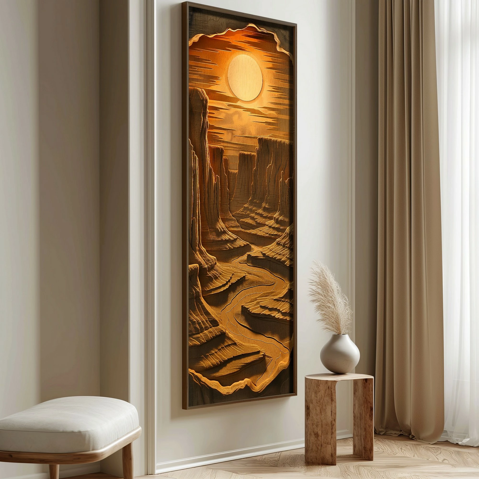 Pikturë dekorative me kornizë MDF, shumëngjyrëshe, Wallity LONG020-S/120-40, 40x120cm