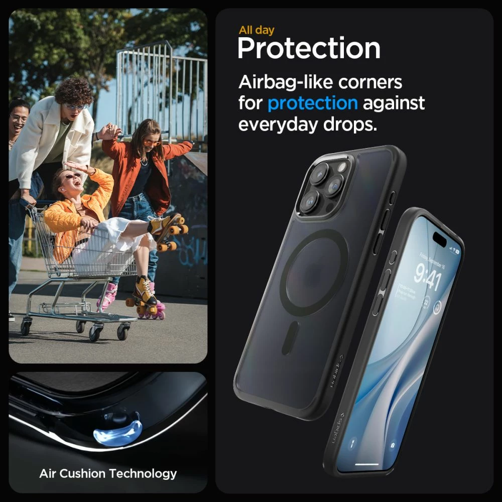 Mbështjellës Spigen Ultra Hybrid Mag për iPhone 15 Pro Max, MagSafe, Transparent/Black