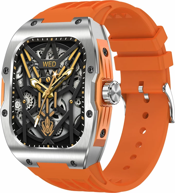 Smartwatch Moye Kronos Prime 1.96" AMOLED, Bluetooth thirrje, IP68, 5-7 ditë bateri, portokalli