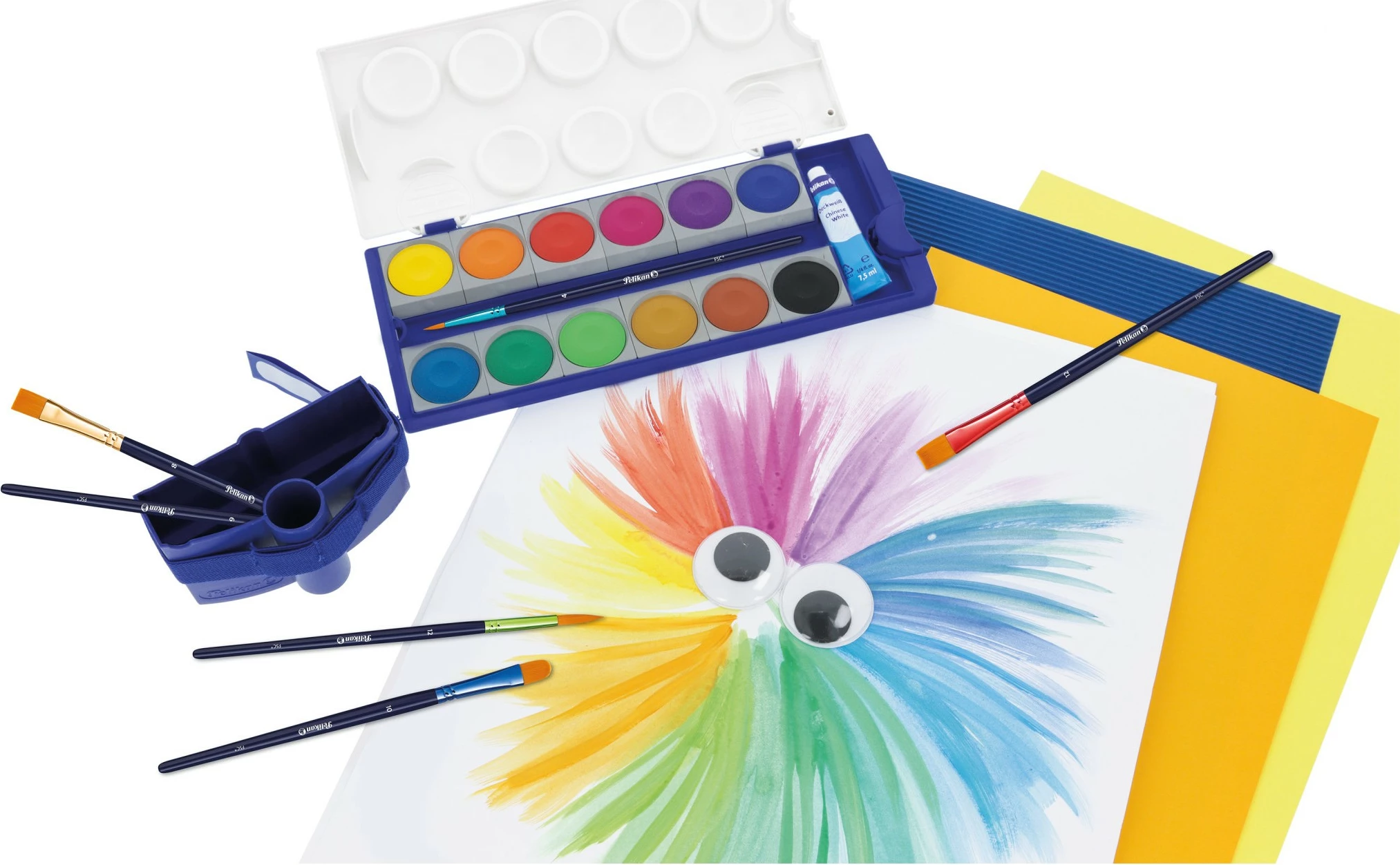 Set brushash Pelikan 701181, 8 copa, dorezë druri, ngjyra të përziera, sintetik