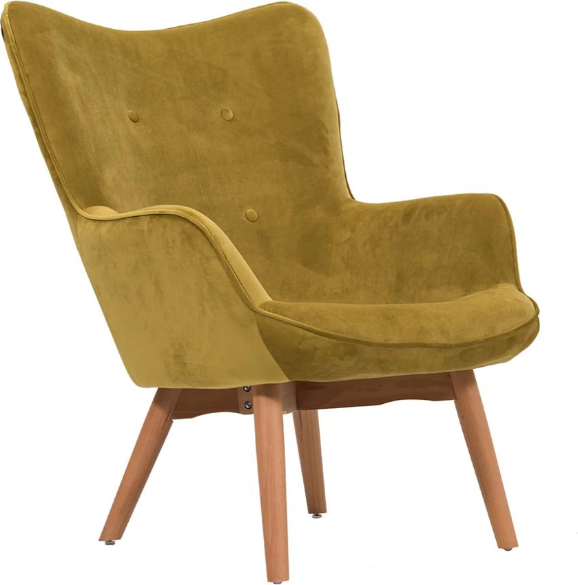 Fotel pop up, dizajn skandinav, kadife lime, 72x82x94cm