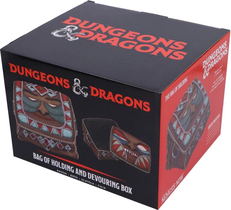 Kuti koleksionuese NEMESIS NOW Dungeons & Dragons Bag of Holding and Devouring, rezinë, 17 cm, kapak i heqshëm, kuti dhurate